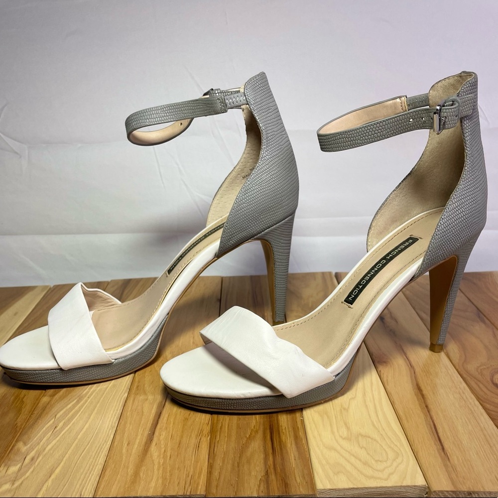 White and Grey French Connection Heels